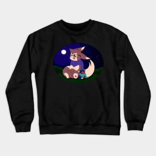 SN: Starry night - Ferret and Bird Crewneck Sweatshirt